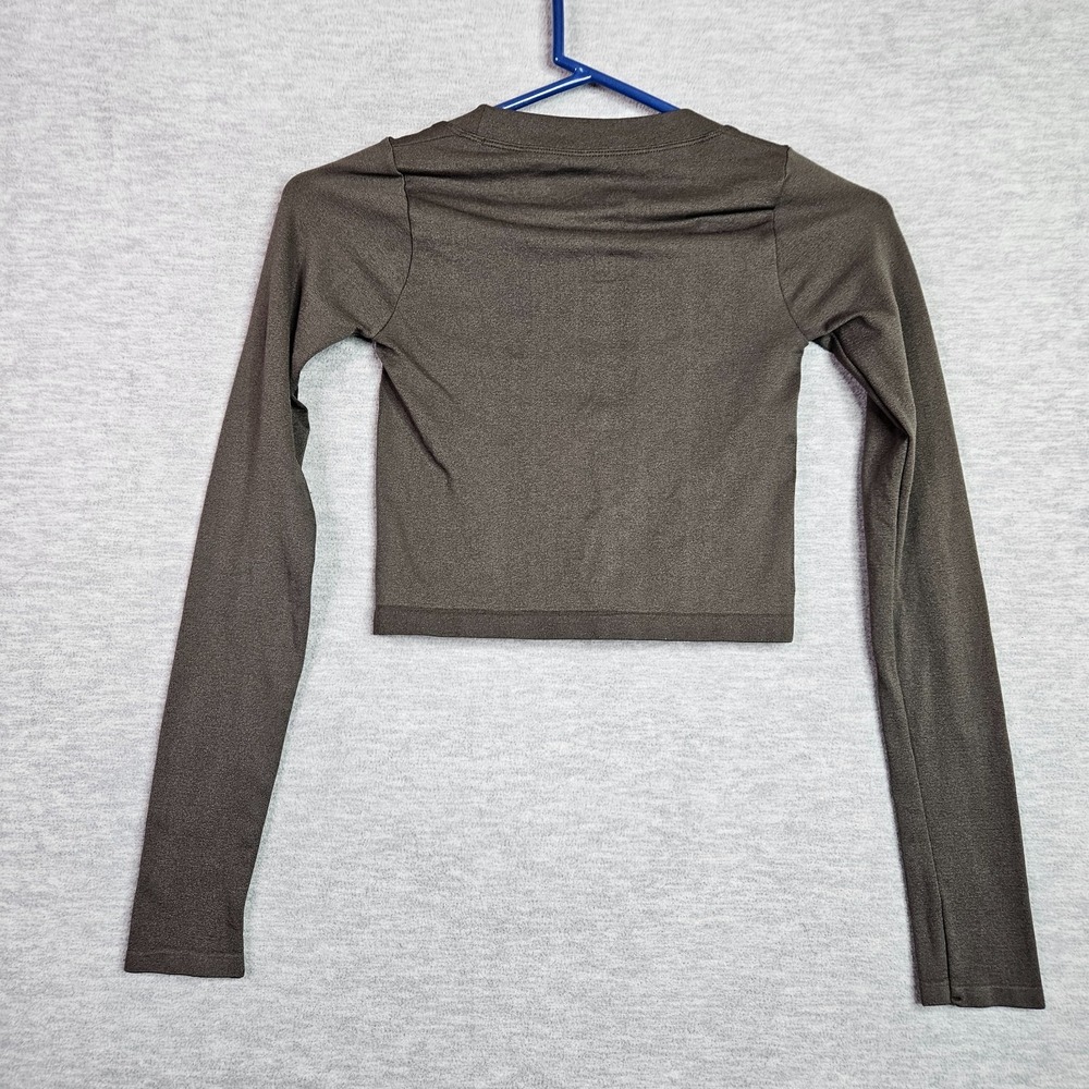 Free People Intimately Cropped Long Sleeve Top XS/S Brown Stretch - Picture 2 of 7